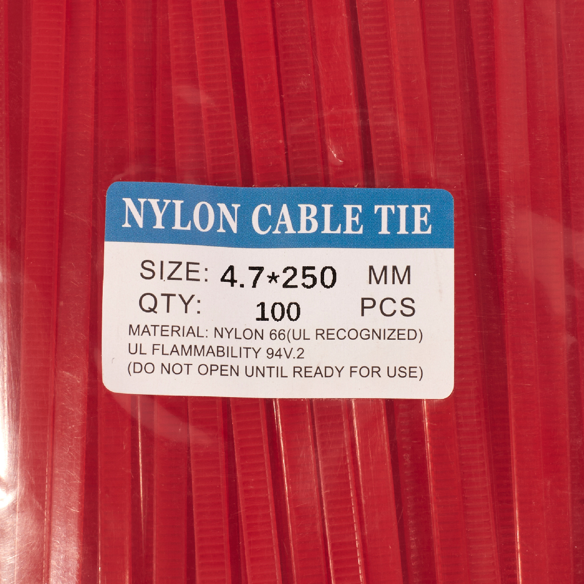 เคเบิ้ลไทร์10"แดง(4.7X250)100PCS แฮนด์ซั่ม รุ่น NCR4725 รูปที่ 2