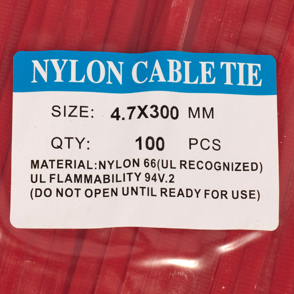 เคเบิ้ลไทร์12"แดง(4.7X300)100PCS แฮนด์ซั่ม รุ่น NCR4730 รูปที่ 2