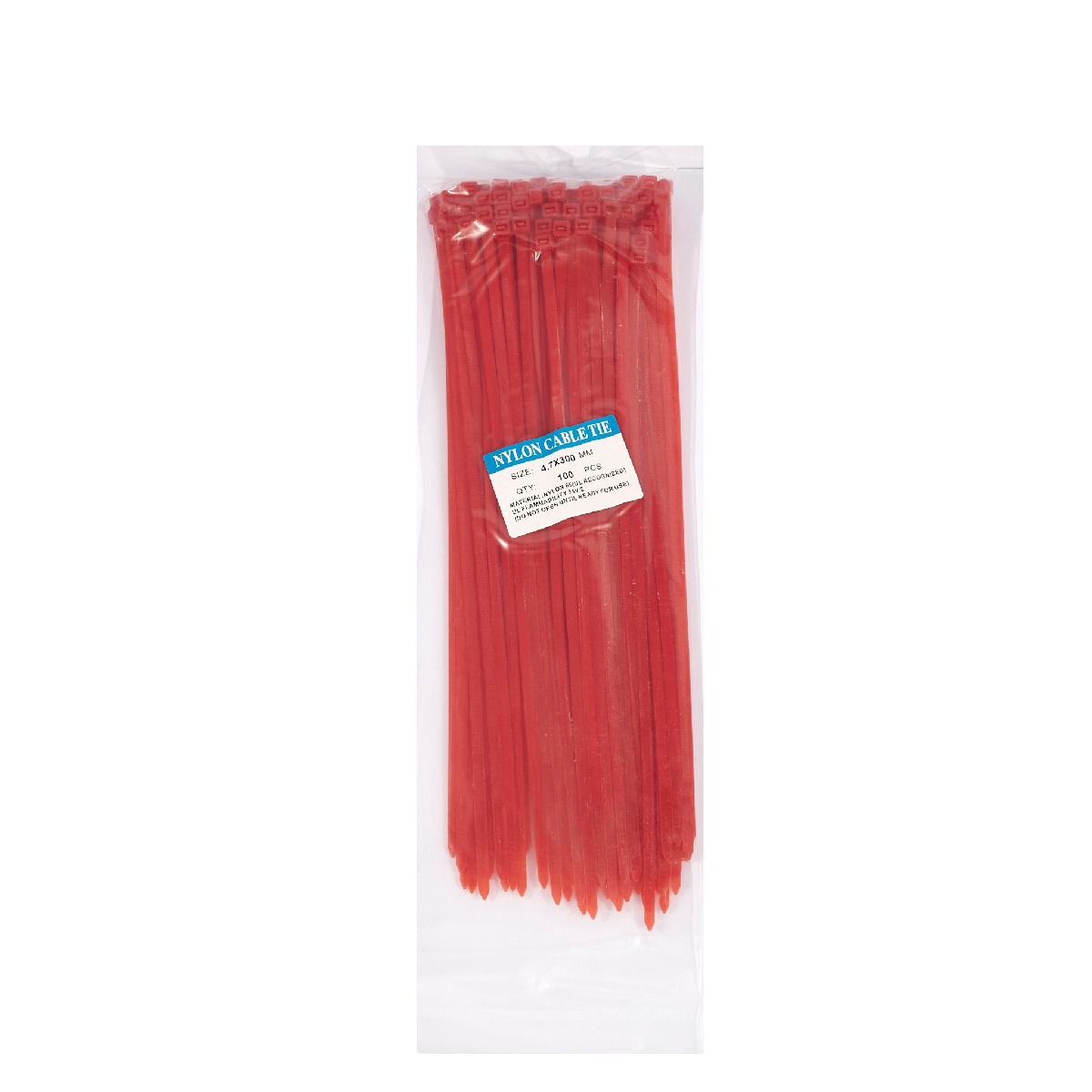 เคเบิ้ลไทร์12"แดง(4.7X300)100PCS แฮนด์ซั่ม รุ่น NCR4730 ราคา ฿46.8