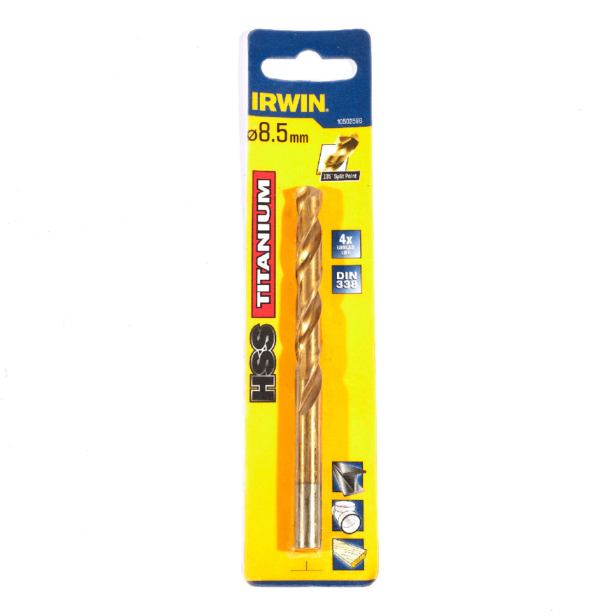 ดอกสว่านไฮสปีด เคลือบไทเทเนียม 8.5มม. IRWIN รุ่น 10502596 ราคา ฿144
