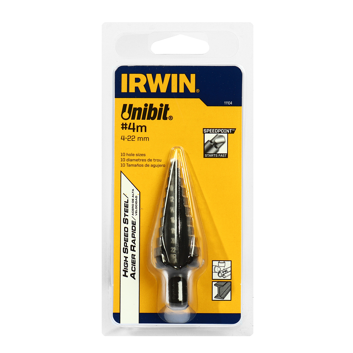 (T11104) STEP DRILL 10 ระดับ 4-22มม. IRWIN รุ่น 10502853 ราคา ฿1,332