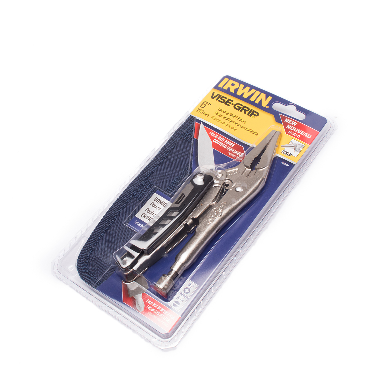 คีมล็อคปากแหลม 6" มีดพับพร้อมกระเป๋าพกพา IRWIN รุ่น T1923491 ราคา ฿1,020
