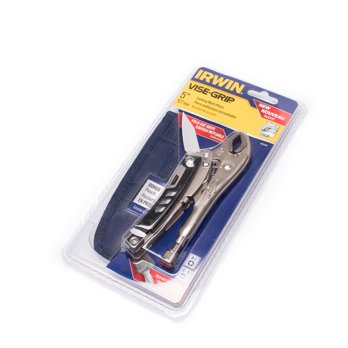 IRWIN Curved Jaw Locking Pliers 5" with Folding Knife and Carrying Pouch Model T1923492 price ฿990