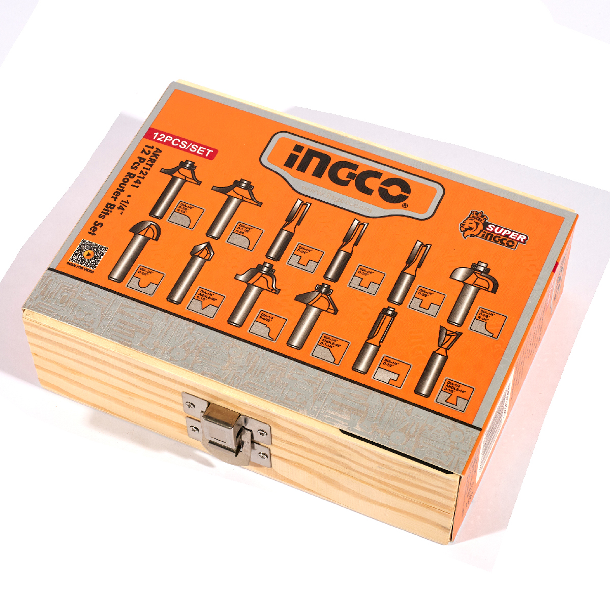ชุดดอกเร้าเตอร์ 12PCS ก้าน 1/4" INGCO รุ่น AKRT12141 รูปที่ 3