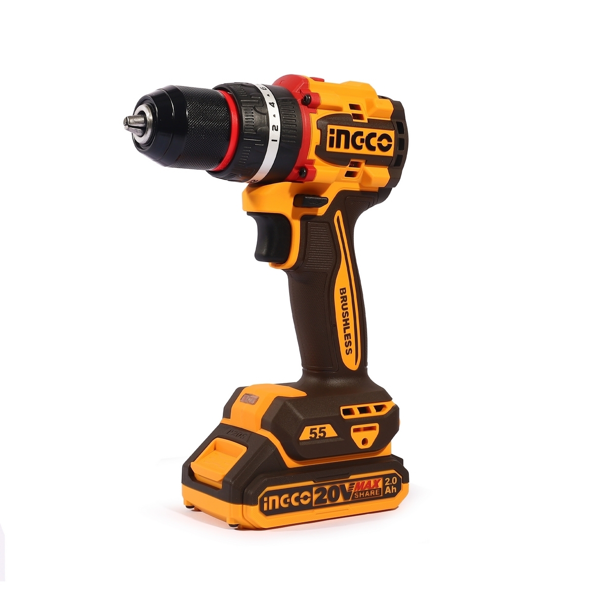 สว่านกระแทก- 55N.M ชุดแบต 2.0AH*2 20V-BL INGCO รุ่น CIDLI20558 รูปที่ 3