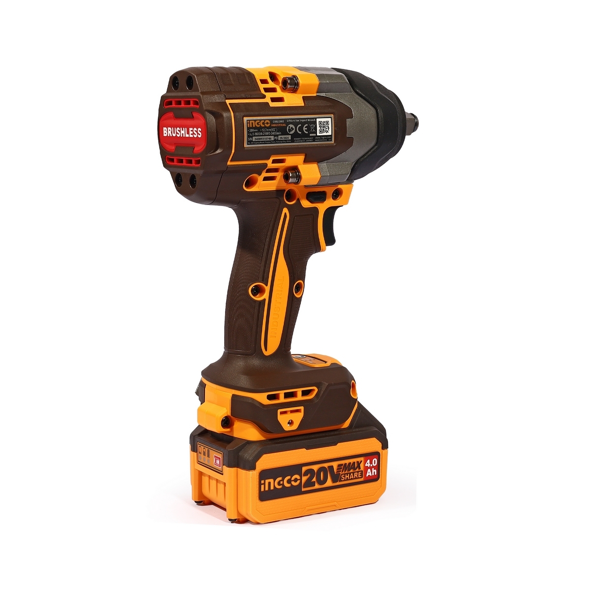 บล็อกไร้สาย 850N.M-ชุดแบต 4.0AH*2 20V-BL INGCO รุ่น CIWLI2085 รูปที่ 5