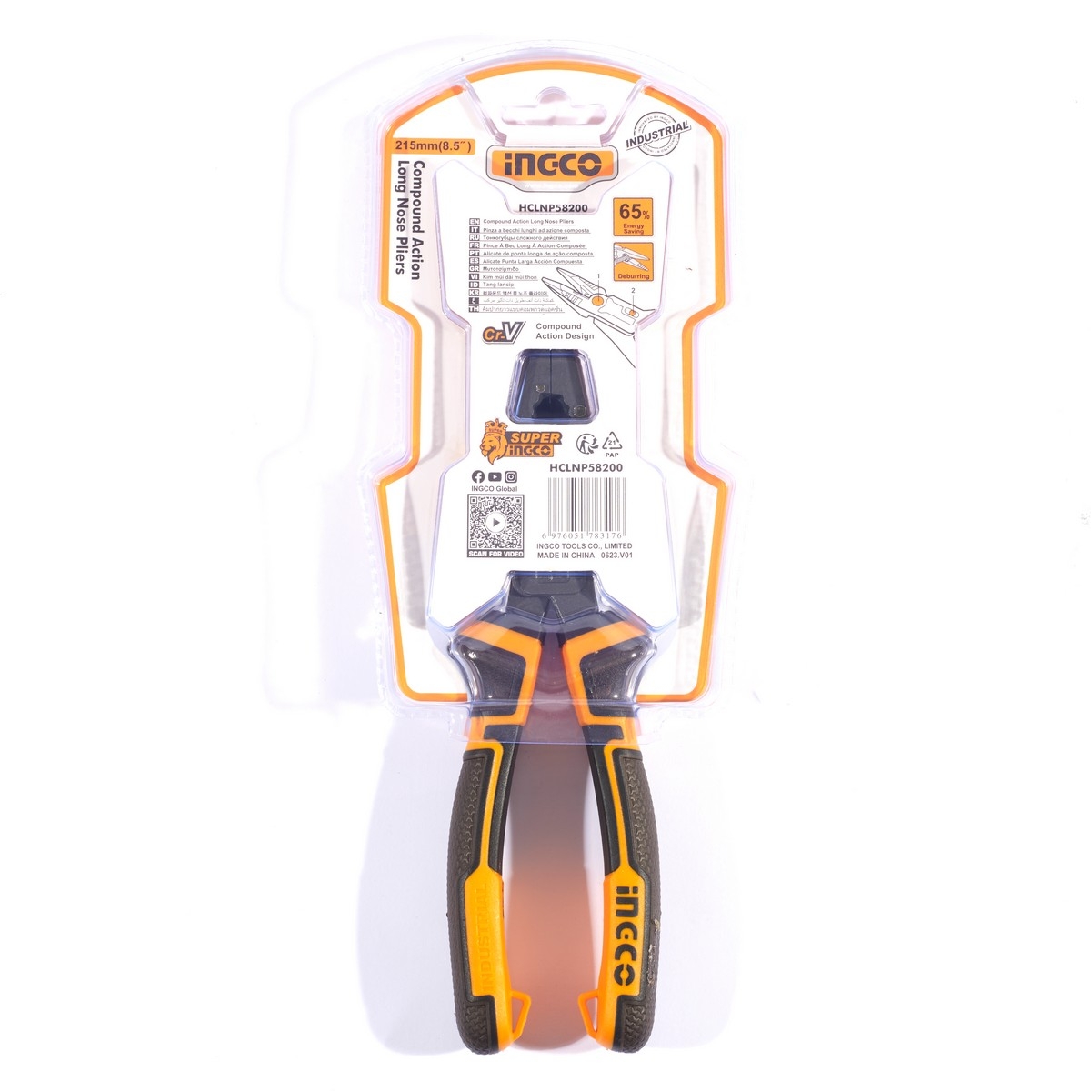คีมปากแหลม 8.5" ประหยัดแรงพิเศษ INGCO รุ่น HCLNP58200 รูปที่ 4