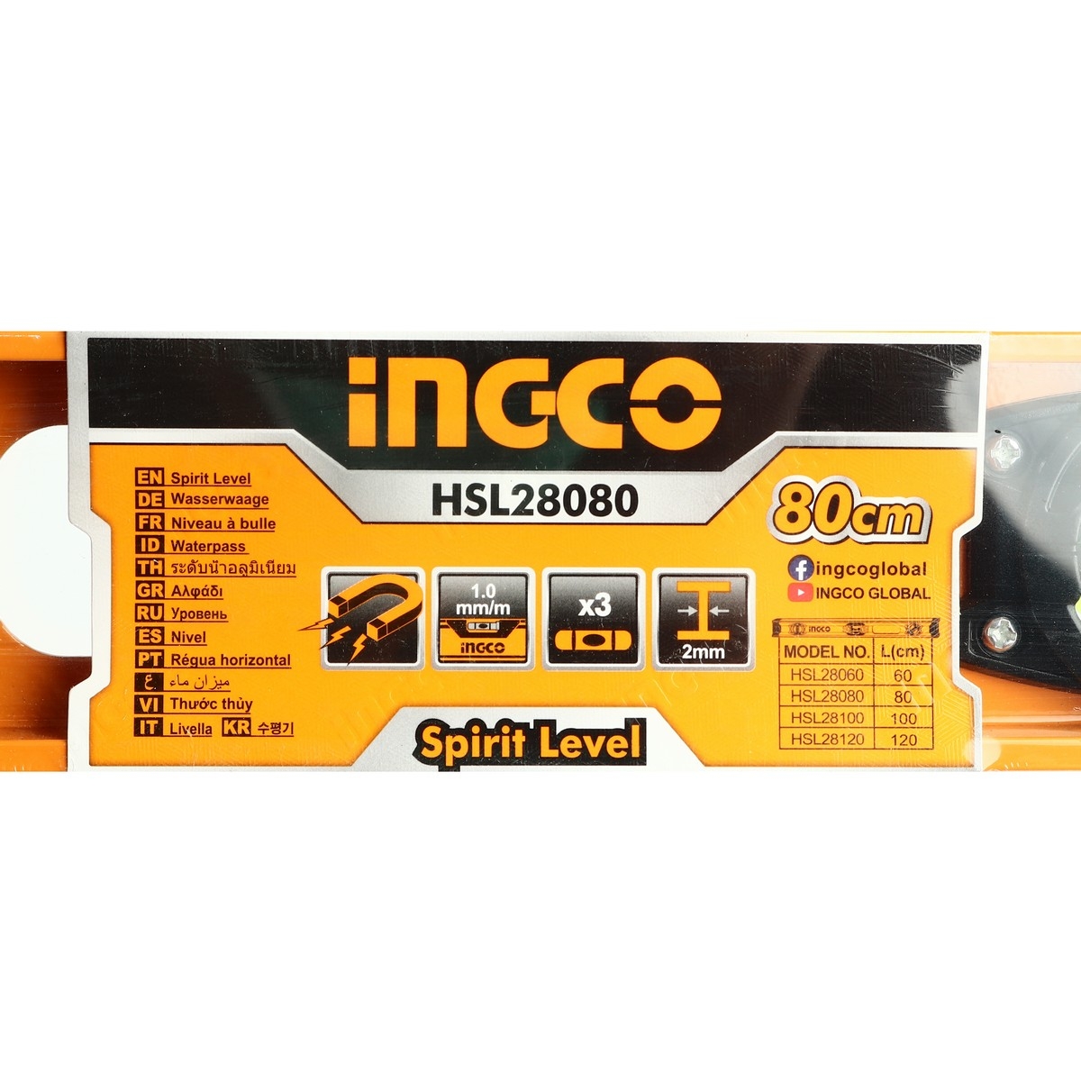 ระดับน้ำ I-BEAM อลูมิเนียม 80CM INGCO รุ่น HSL28080 รูปที่ 3