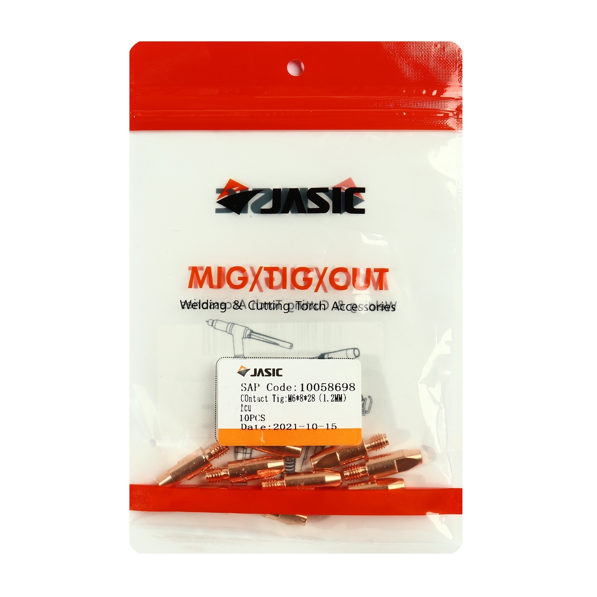 JASIC 24KD Contact Tip M6X28 (1.2MM) (10PCS/PAC), Model 10058698 price ฿300