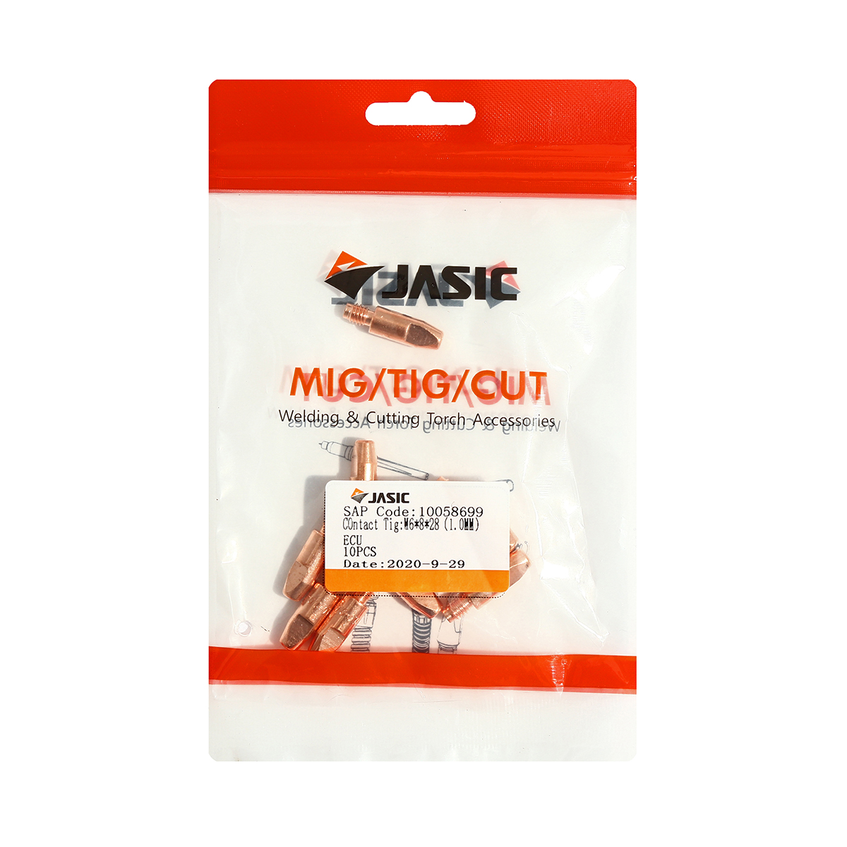 JASIC 24KD Contact Tip M6X28 (1.0MM) (10PCS/PAC), Model 10058699 price ฿300