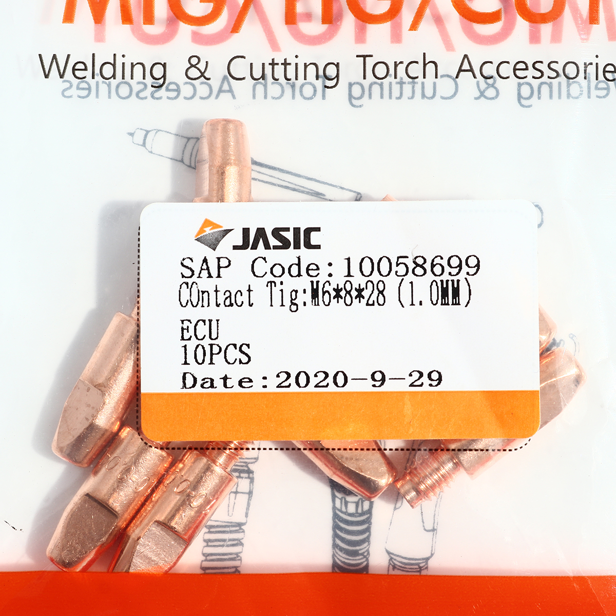 JASIC 24KD Contact Tip M6X28 (1.0MM) (10PCS/PAC), Model 10058699 photo 3