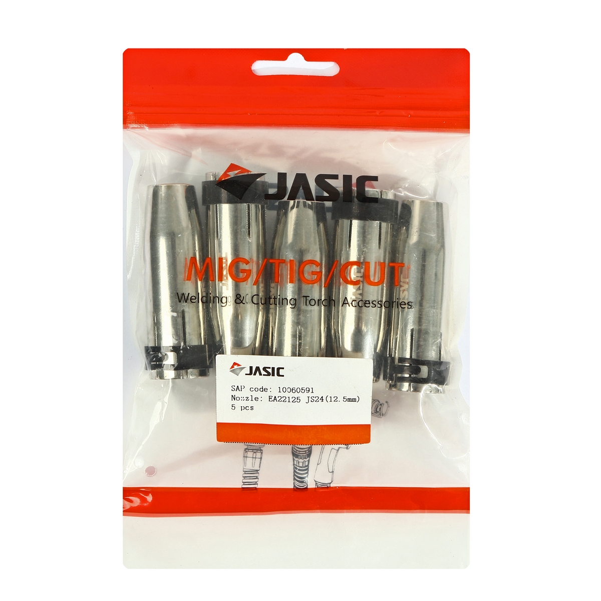 JASIC 24KD Nozzle 12.5MM (5PCS/PAC), Model 10060591 price ฿600