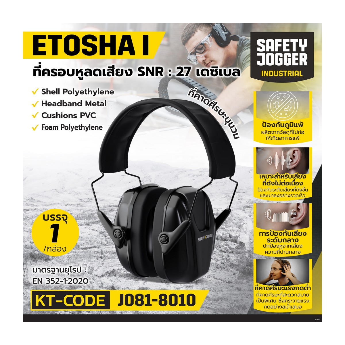 ที่ครอบหูลดเสียง SNR: 31 DB ETOSHAII JOGGER รูปที่ 2