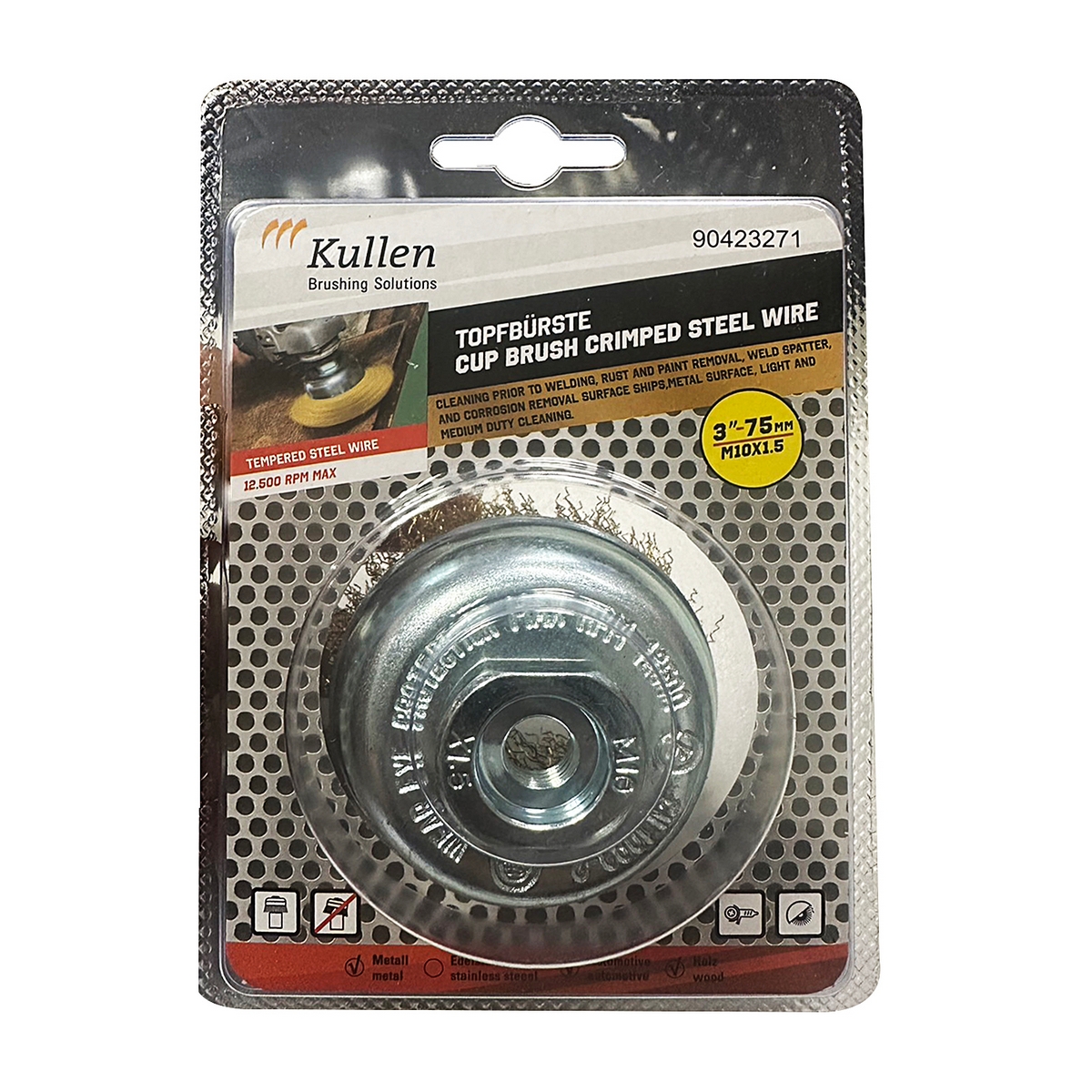 แปรงถ้วยชุบทองเหลือง3"XM10X1.50(BC) KULLEN รุ่น CB-1 รูปที่ 4