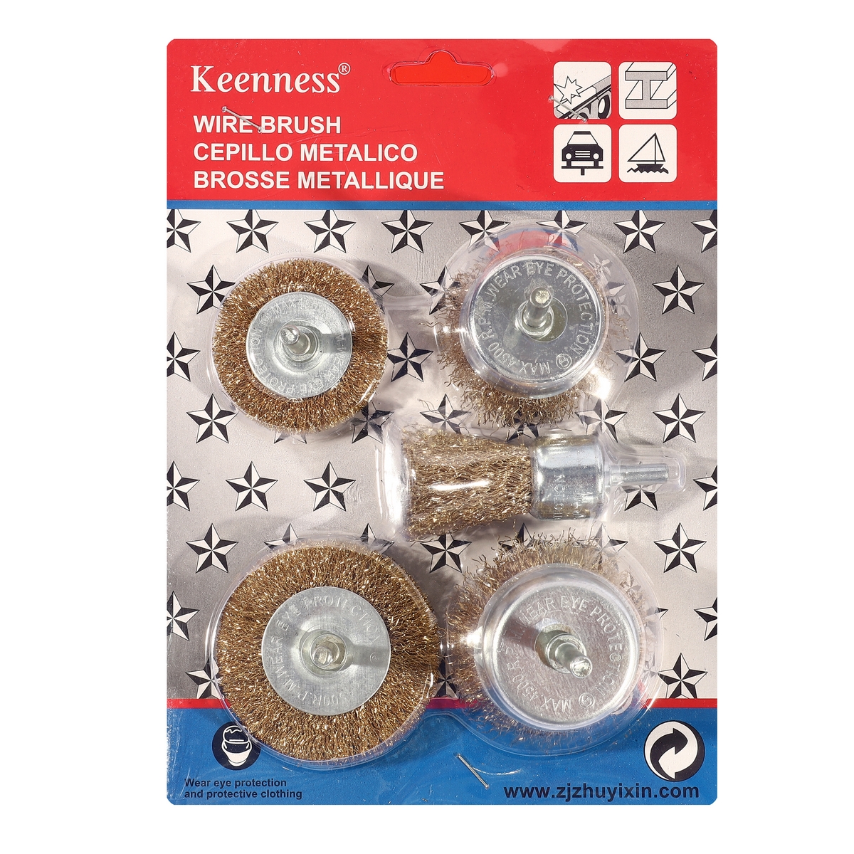 แปรงลวดทองเหลือง 5 ชิ้น/ชุด O123 KEENNESS รุ่น 3020 ราคา ฿84