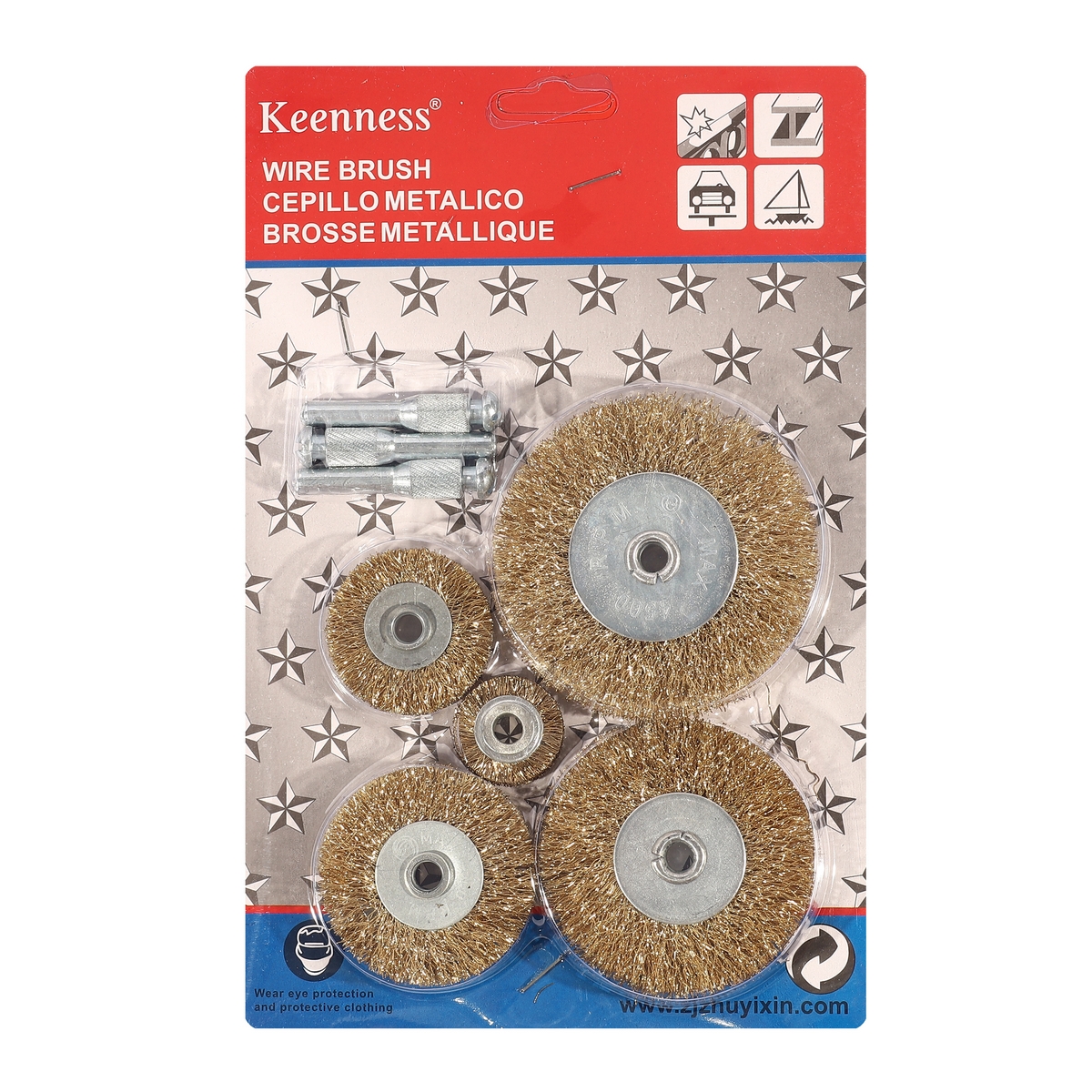 แปรงลวดทองเหลือง-กลม 8 ชิ้น/ชุด O124 KEENNESS รุ่น 3030 ราคา ฿84
