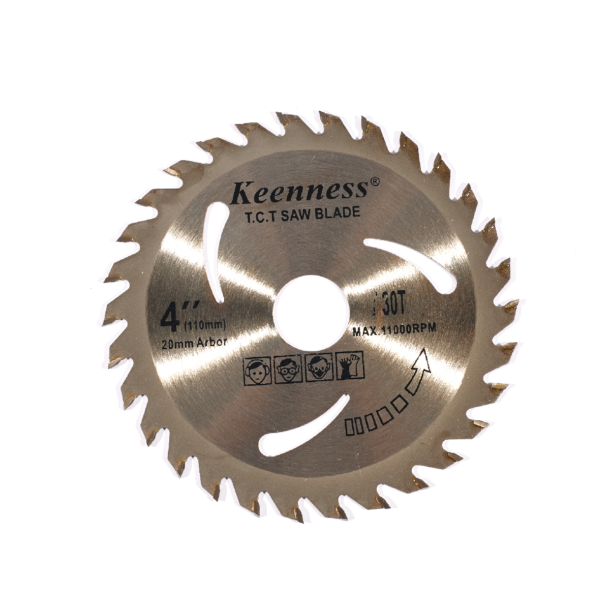 ใบเลื่อยวงเดือนคาร์ไบด์ตัดไม้ 4" X 30T KEENNESS รุ่น 8020 ราคา ฿57.6