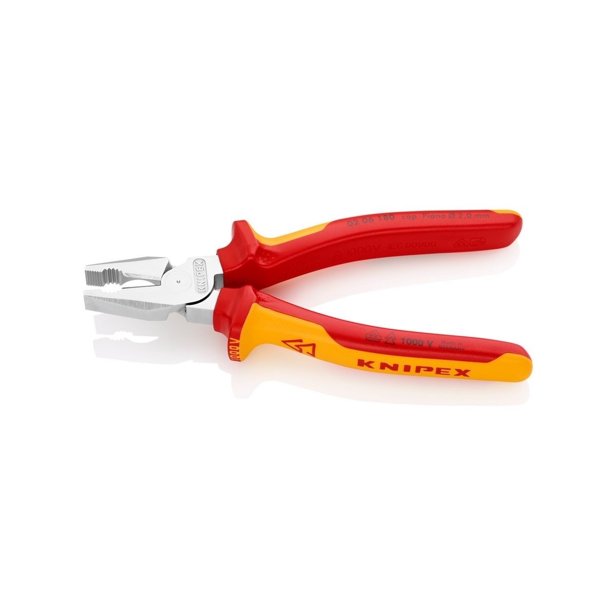 คีมอเนกประสงค์แรงสูงเคลือบโครม VDE 180 มม. KNIPEX รุ่น 0206180 รูปที่ 2
