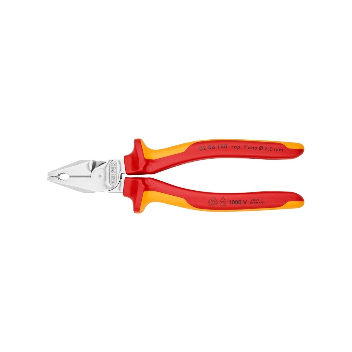 คีมอเนกประสงค์แรงสูงเคลือบโครม VDE 180 มม. KNIPEX รุ่น 0206180 รูปที่ 3