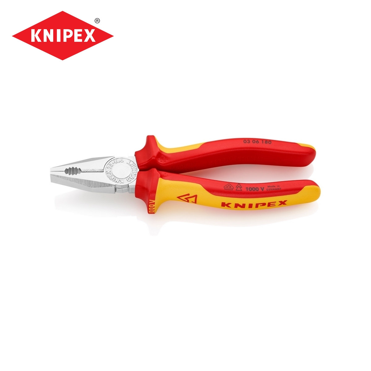 คีมอเนกประสงค์เคลือบโครม ด้าม VDE KNIPEX รุ่น 0306180 ราคา ฿1,210.56