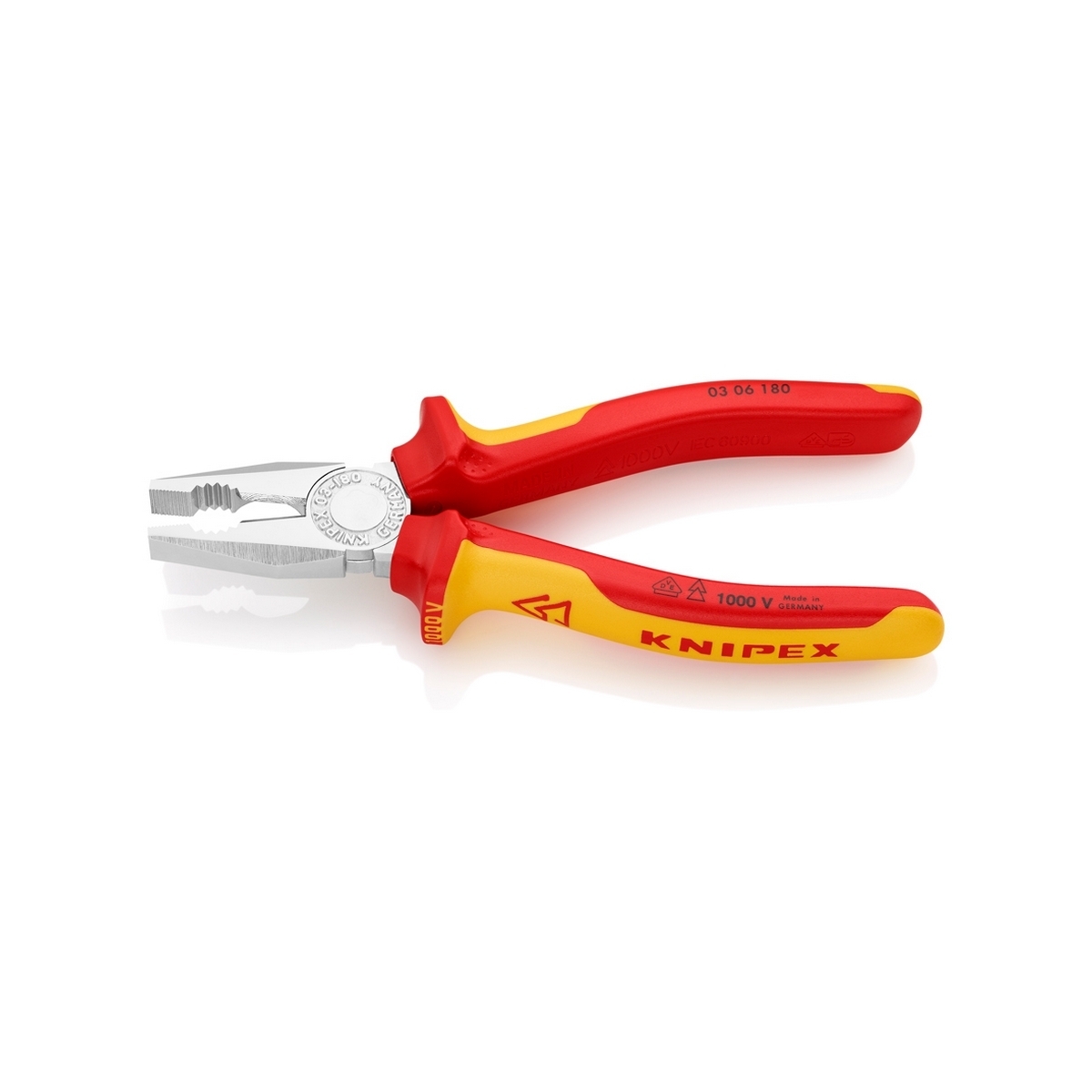คีมอเนกประสงค์เคลือบโครม ด้าม VDE KNIPEX รุ่น 0306180 รูปที่ 2