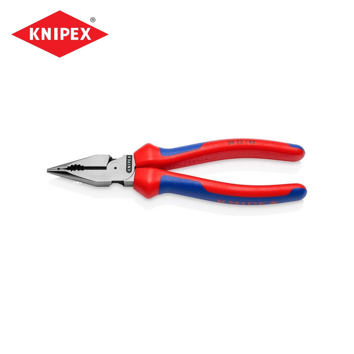 คีมรวมปากแหลม เคลือบดำ ด้ามหนา 185 มม. KNIPEX รุ่น 0822185 ราคา ฿1,350.24