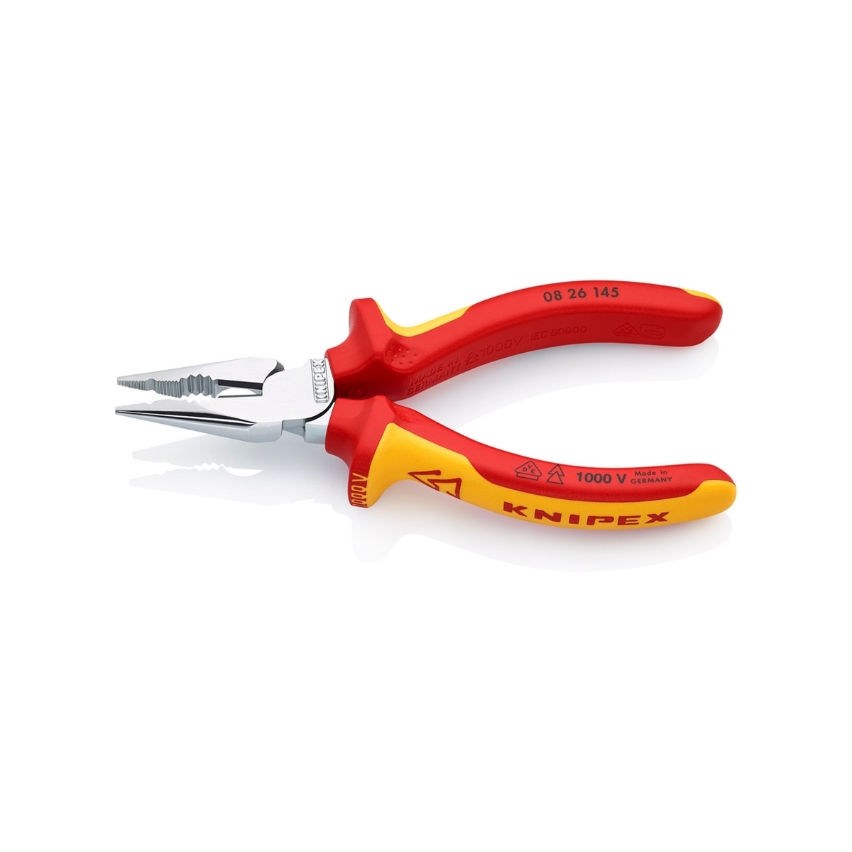 คีมรวมปากแหลม เคลือบโครม ด้าม VDE 145 มม. KNIPEX รุ่น 0826145 รูปที่ 2