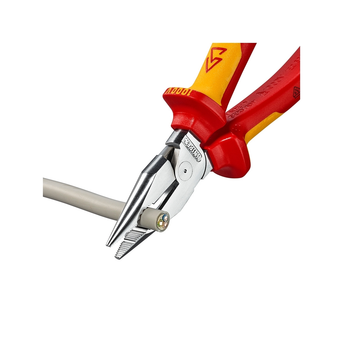 คีมรวมปากแหลม เคลือบโครม ด้าม VDE 185 มม. KNIPEX รุ่น 0826185 รูปที่ 4