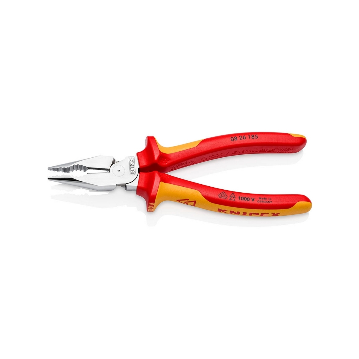 คีมรวมปากแหลม เคลือบโครม ด้าม VDE 185 มม. KNIPEX รุ่น 0826185 รูปที่ 2