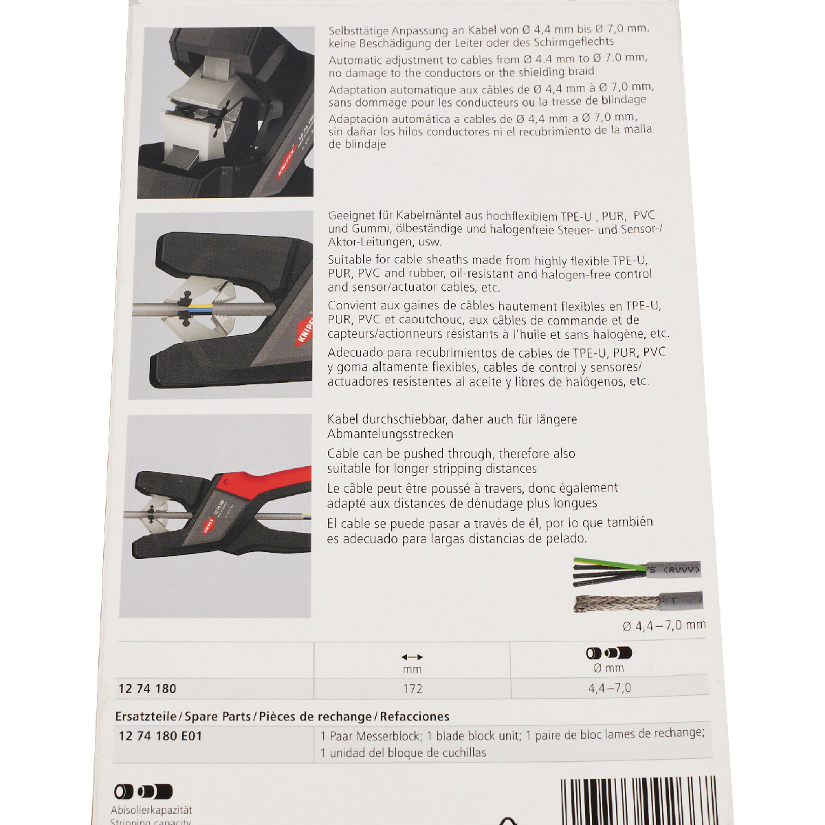 คีมปอกสายไฟอัตโนมัติ 180 มม. KNIPEX รุ่น 1274180 รูปที่ 2