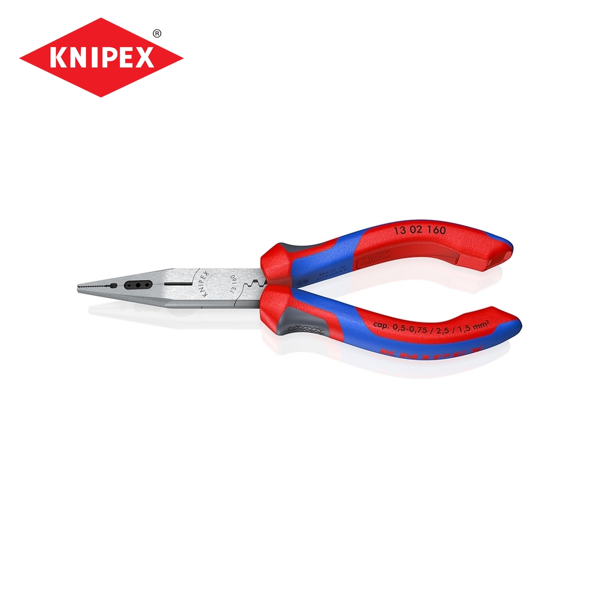 คีมปากแหลมช่างไฟฟ้าอเนกประสงค์ 160 มม. KNIPEX รุ่น 1302160 ราคา ฿1,699.44
