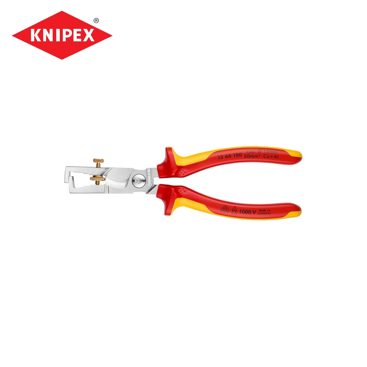 คีมปอก/ตัดสายไฟ STRIX ด้าม VDE KNIPEX รุ่น 1366180 ราคา ฿2,560.8