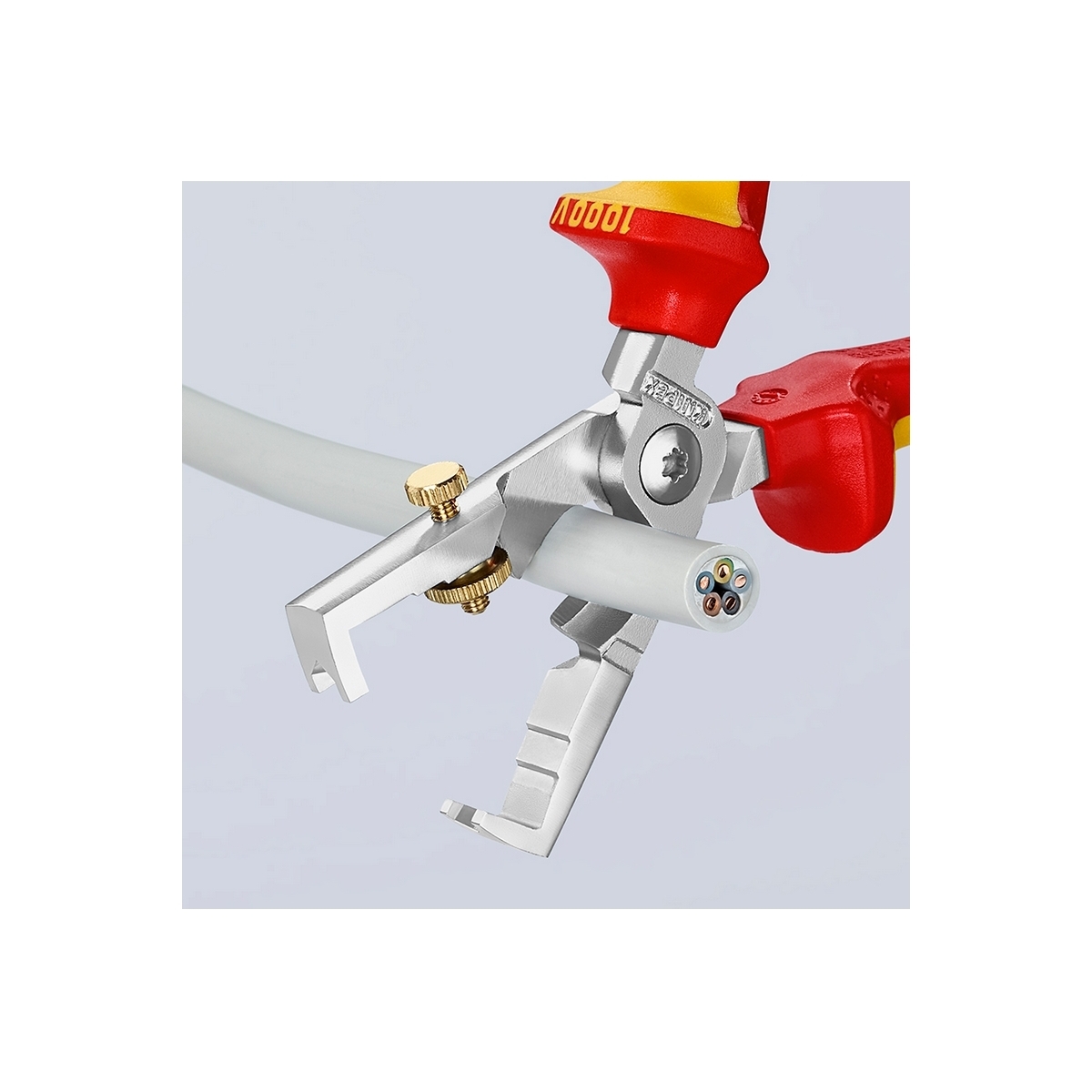คีมปอก/ตัดสายไฟ STRIX ด้าม VDE KNIPEX รุ่น 1366180 รูปที่ 4