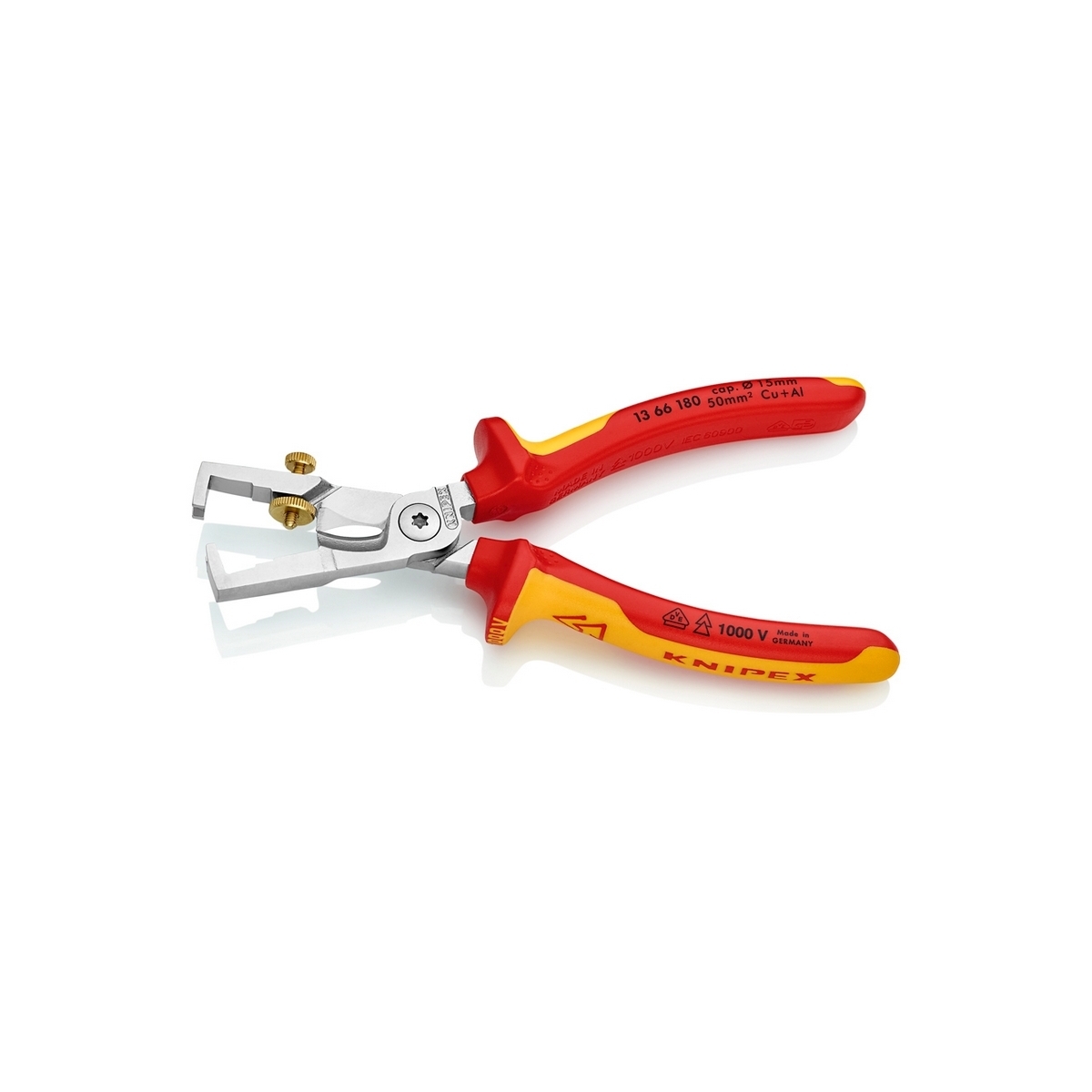 คีมปอก/ตัดสายไฟ STRIX ด้าม VDE KNIPEX รุ่น 1366180 รูปที่ 2