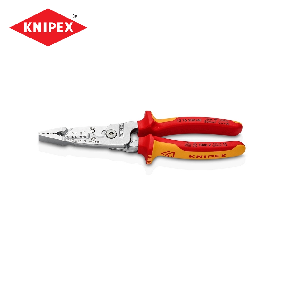 คีมปากรวมงานไฟฟ้า WIRESTRIPPER METRIC KNIPEX รุ่น 1376200ME ราคา ฿2,572.44