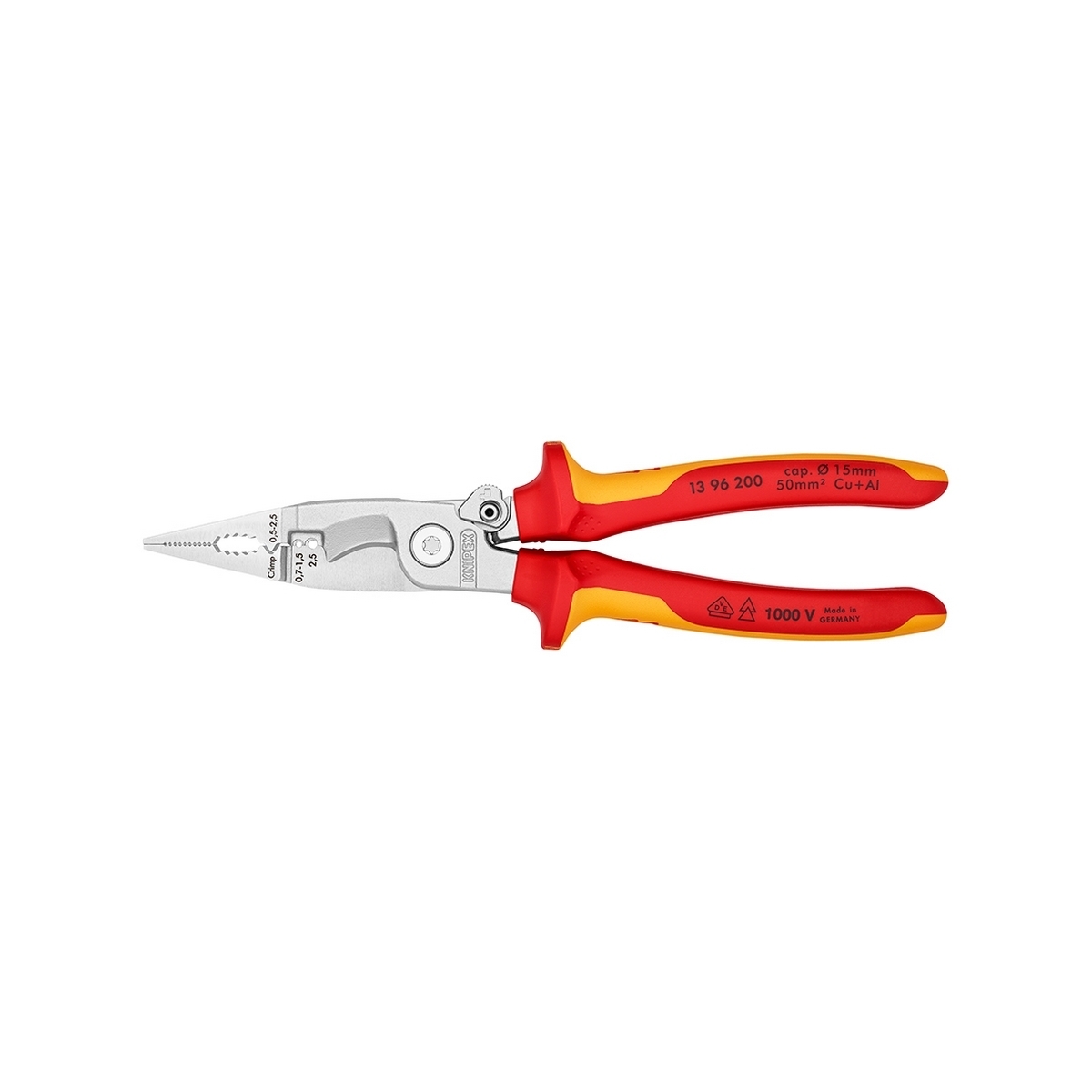 คีมปากรวมติดตั้งระบบไฟฟ้า(มีตัวล็อค) KNIPEX รุ่น 1396200 รูปที่ 3