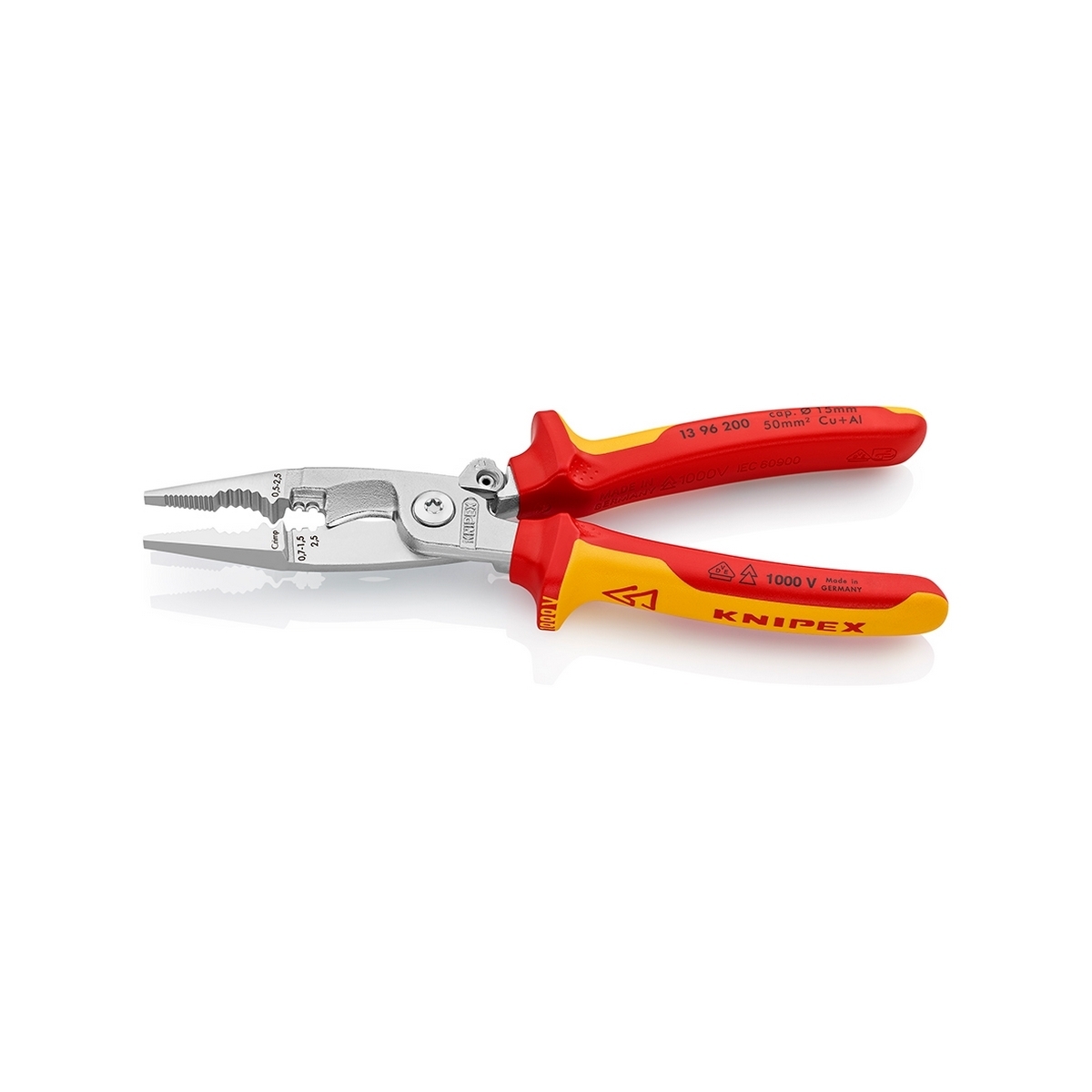 คีมปากรวมติดตั้งระบบไฟฟ้า(มีตัวล็อค) KNIPEX รุ่น 1396200 รูปที่ 2
