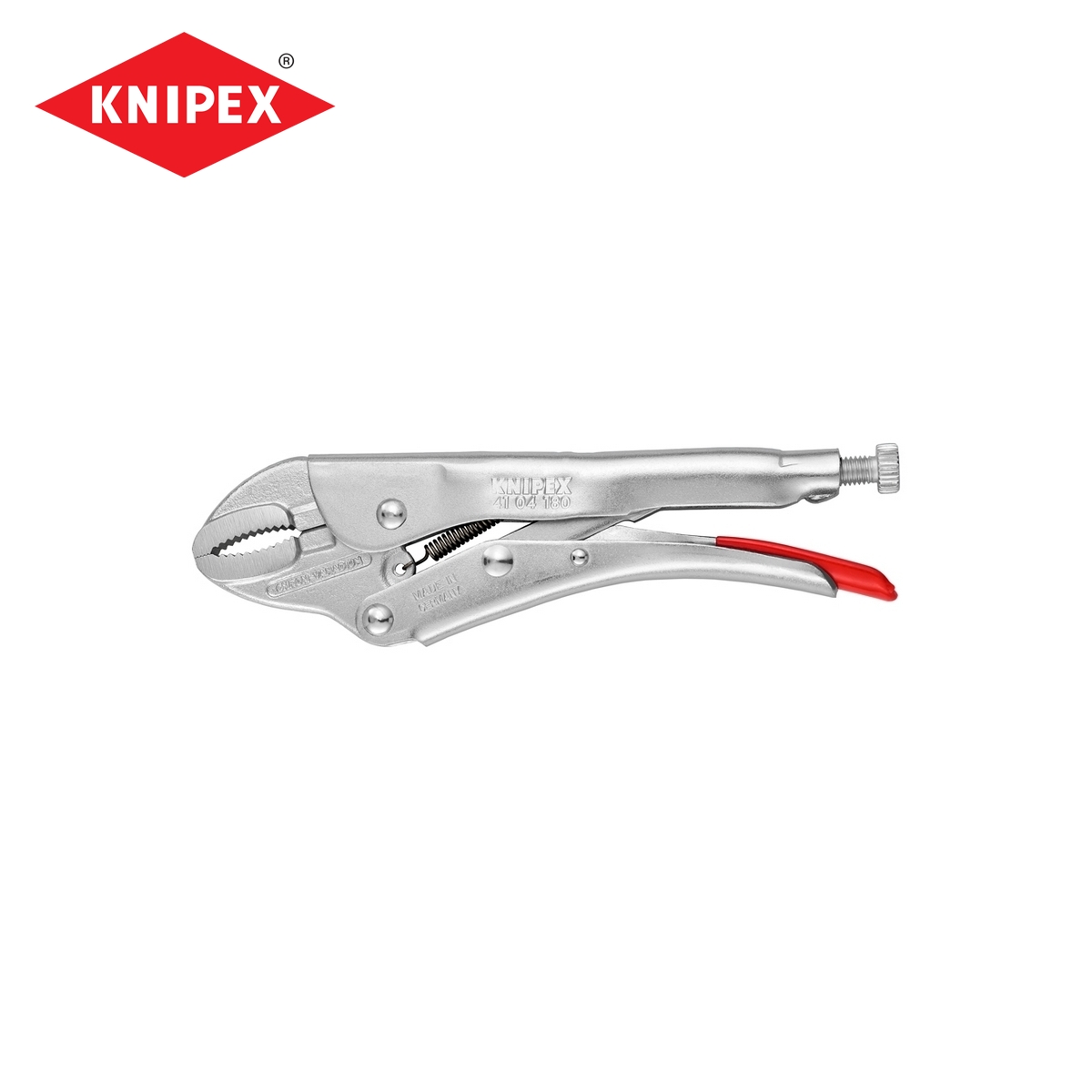 คีมล็อคปากโค้ง ขนาด 180 มม. KNIPEX รุ่น 4104180 ราคา ฿977.76
