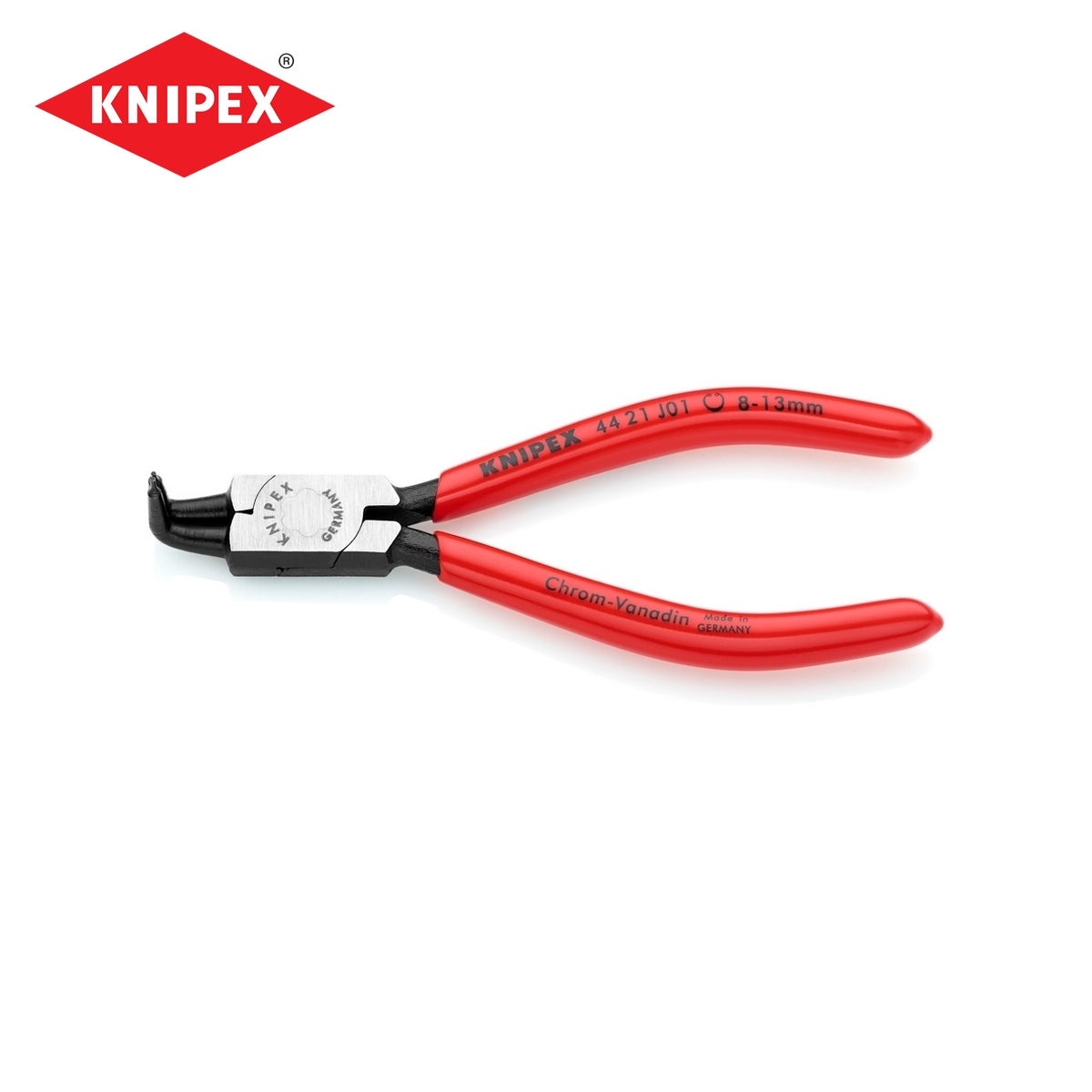 คีมหุบแหวน 5"/130 มม. ปากงอ ปลาย0.9 มม. KNIPEX รุ่น 4421J01 ราคา ฿710.04