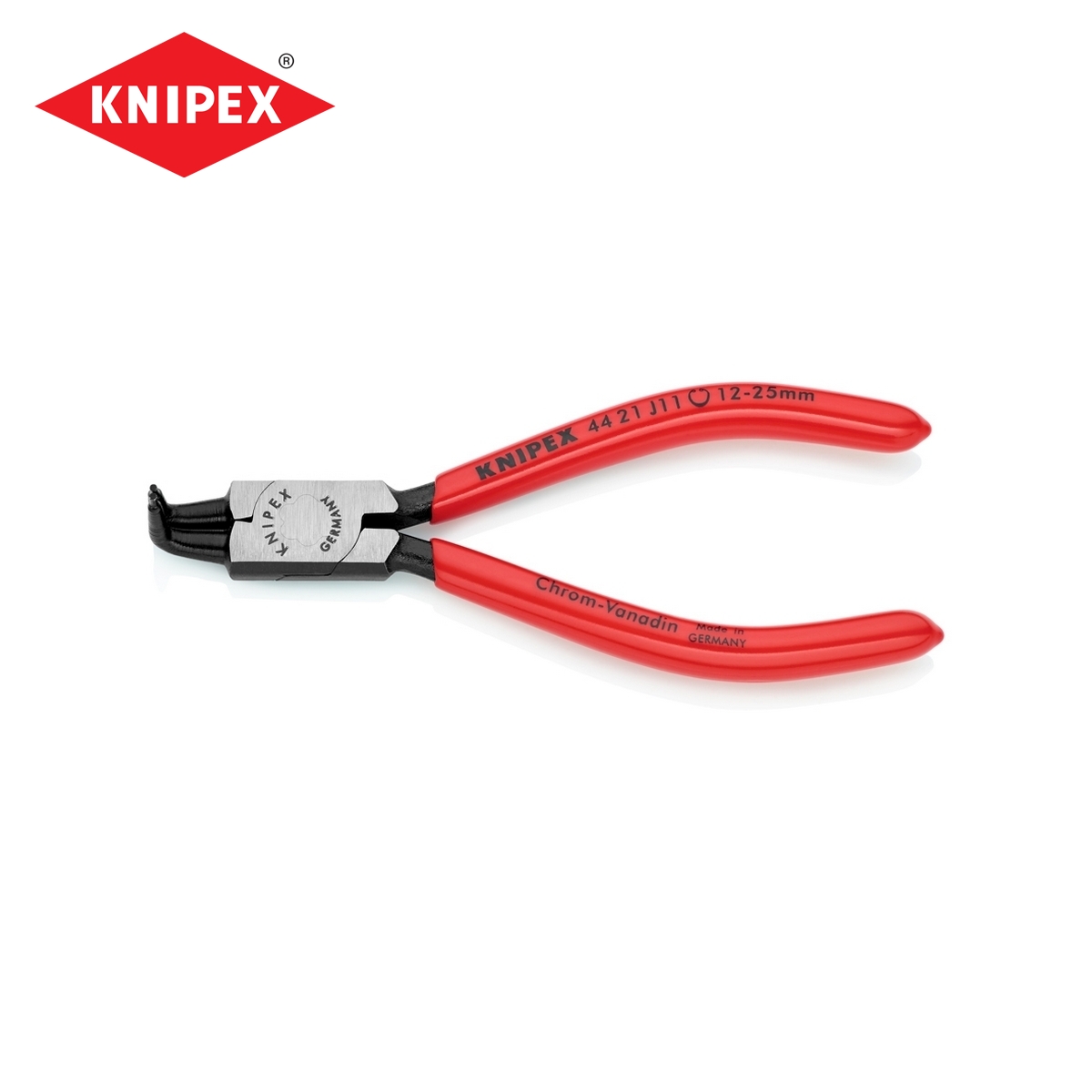 คีมหุบแหวน 5"/130 มม. ปากงอ ปลาย1.3 มม. KNIPEX รุ่น 4421J11 ราคา ฿710.04