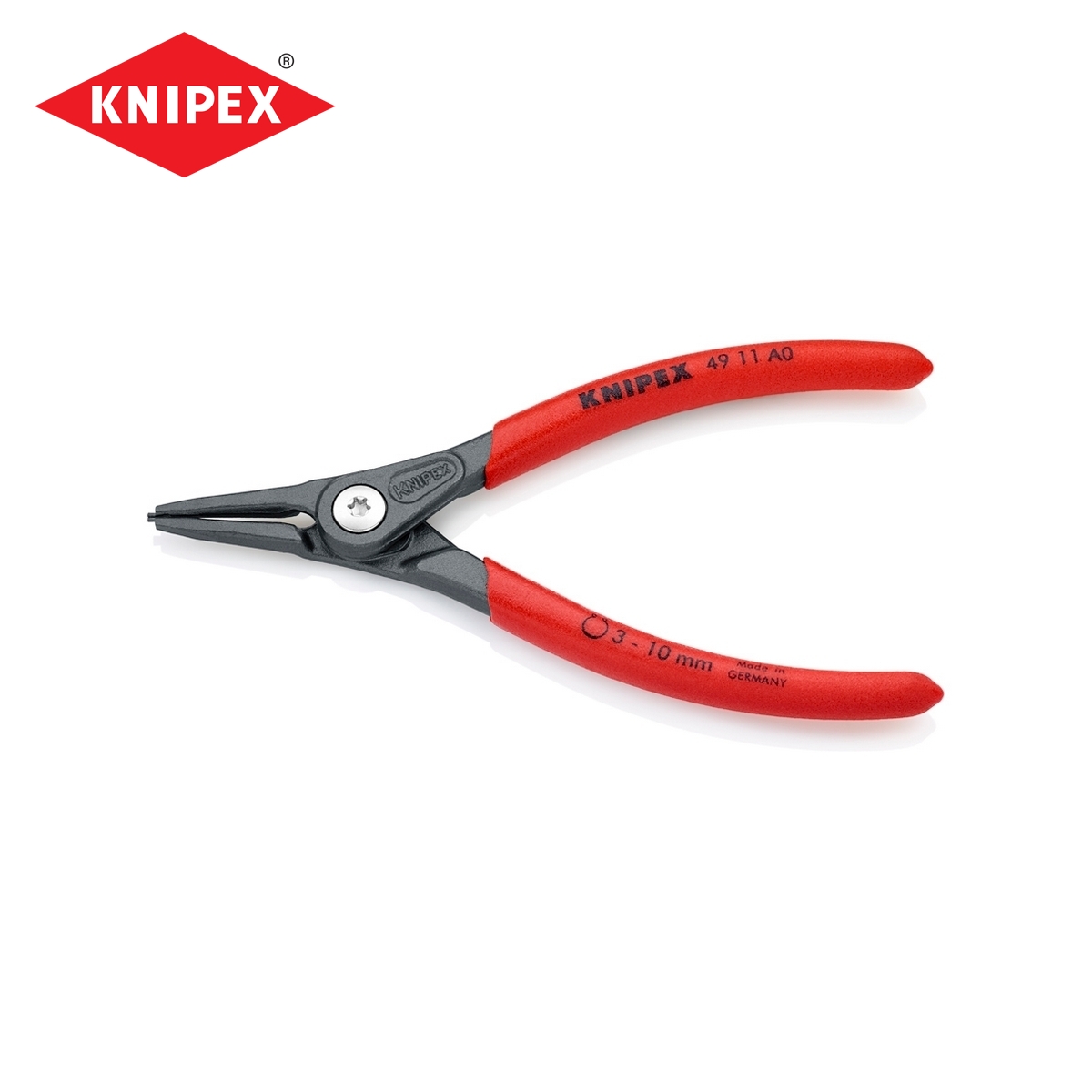 คีมถ่างแหวน PREC5"/140 มม. ปากตรง ปลาย0.9 มม. KNIPEX รุ่น 4911A0 ราคา ฿966.12