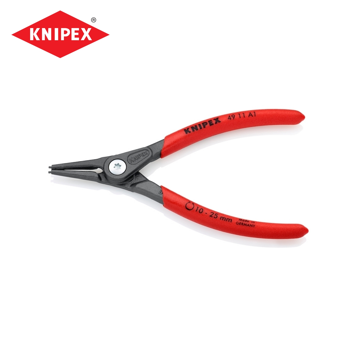 คีมถ่างแหวน PREC5"/130 มม. ปากตรง ปลาย1.3 มม. KNIPEX รุ่น 4911A1 ราคา ฿896.28