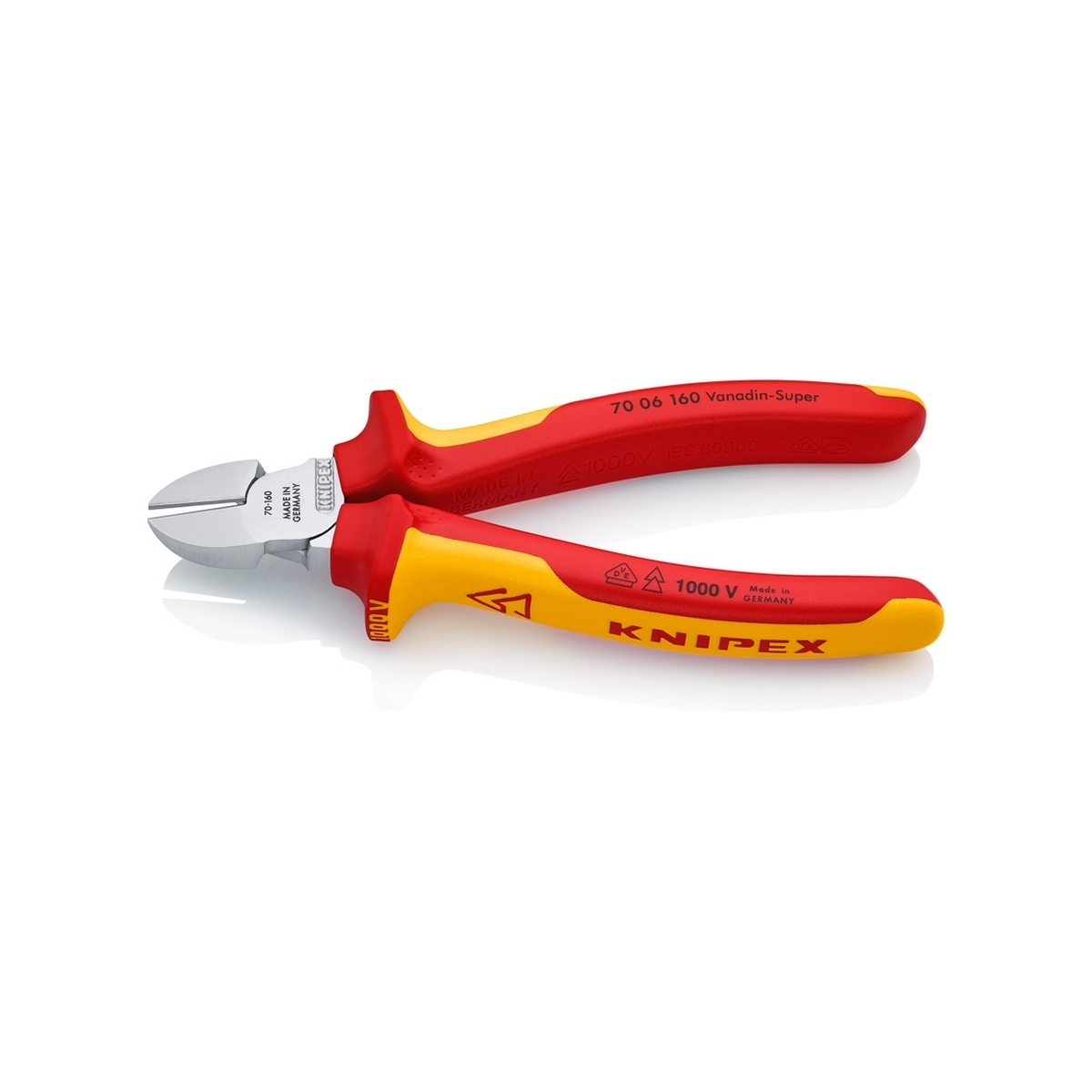คีมตัดปากเฉียงเคลือบโครม ด้าม VDE 160 มม. KNIPEX รุ่น 7006160 รูปที่ 2