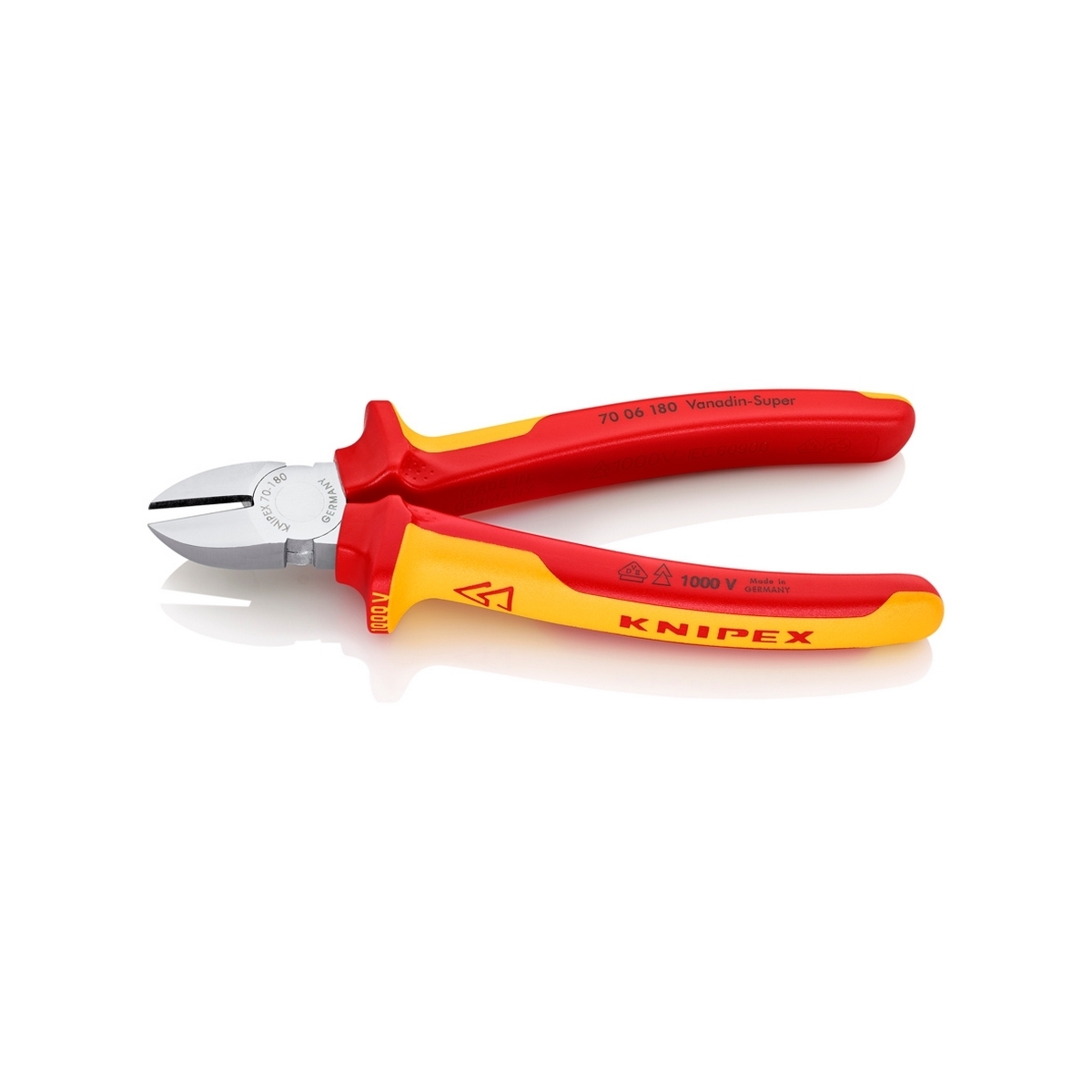 คีมตัดปากเฉียงเคลือบโครม ด้าม VDE 180 มม. KNIPEX รุ่น 7006180 รูปที่ 2