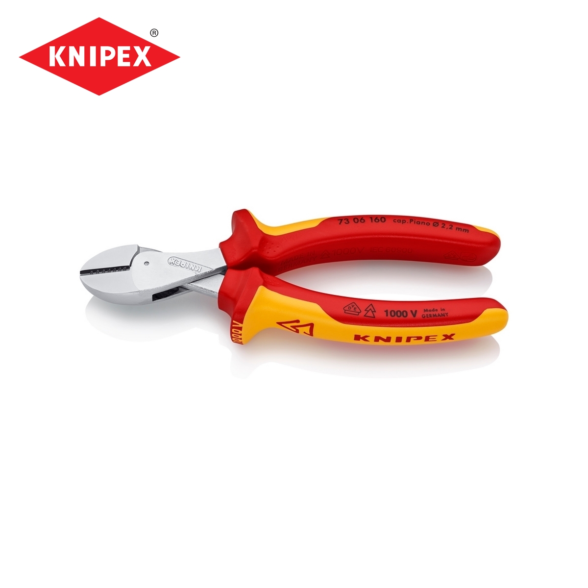 คีมปากเฉียงผ่อนแรง KNIPEX 6" รุ่น 7306160 ราคา ฿1,856.4