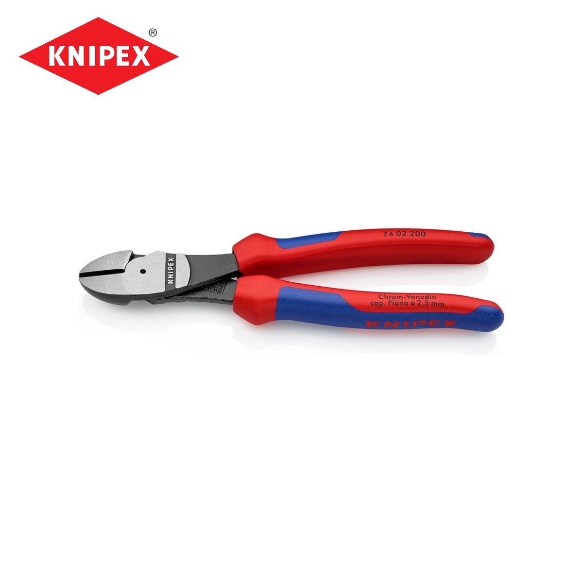 คีมตัดปากเฉียงแรงงัดสูง เคลือบดำ 200 มม. KNIPEX รุ่น 7402200 ราคา ฿1,396.8