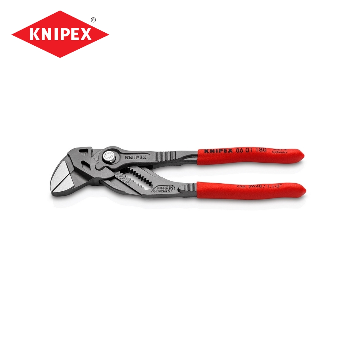 ประแจคีมท่อเหลี่ยมด้ามพลาสติก 180 มม. KNIPEX รุ่น 8601180 ราคา ฿2,118.48