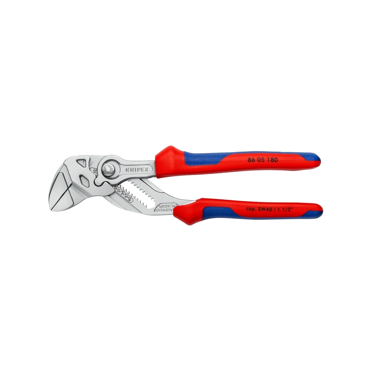 ประแจคีมท่อเหลี่ยมเคลือบโครมด้ามหนา180 มม. KNIPEX รุ่น 8605180 รูปที่ 3
