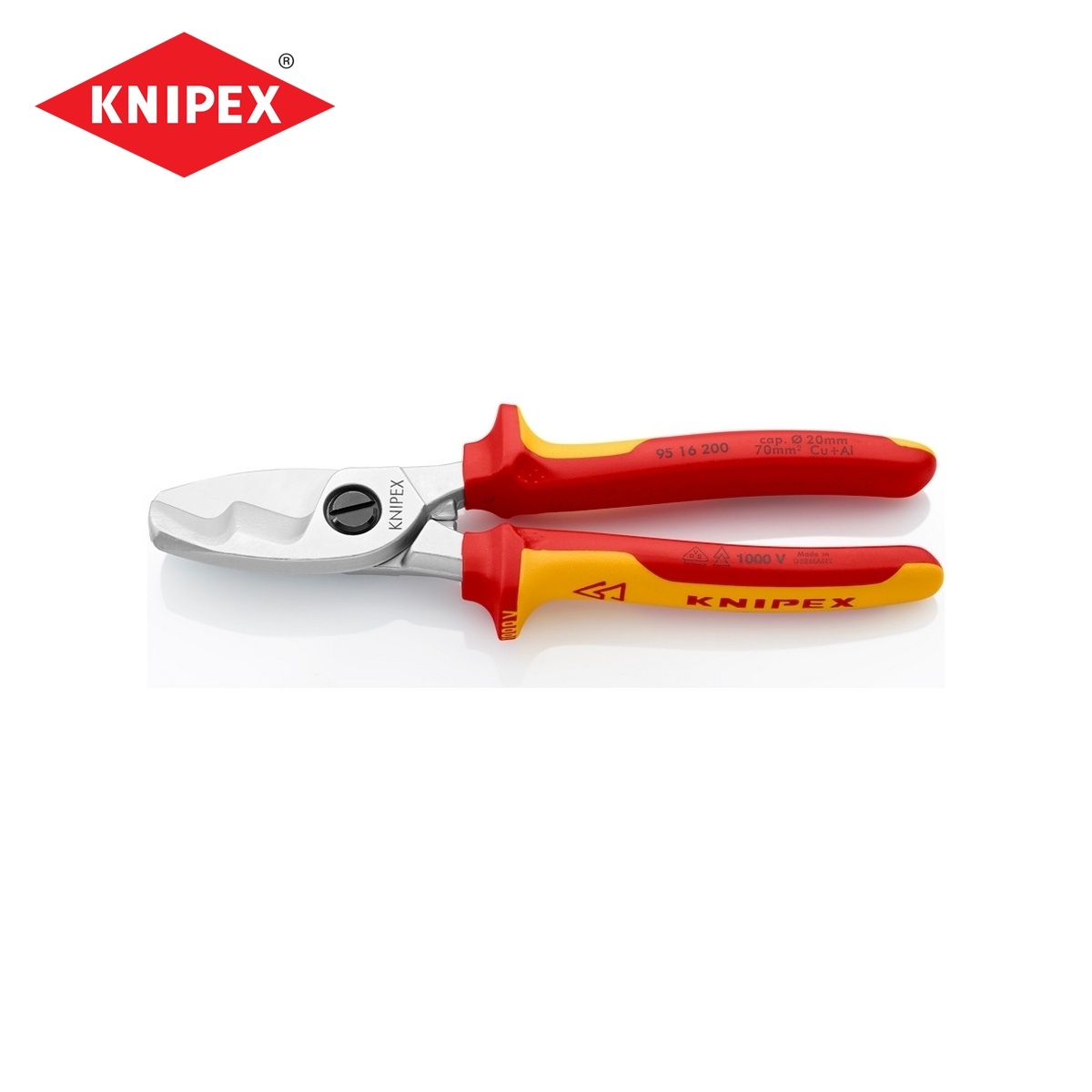 กรรไกรตัดสายไฟแบบคมตัดคู่ KNIPEX รุ่น 9516200 ราคา ฿2,700.48