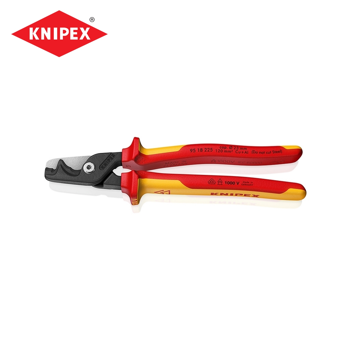 กรรไกรตัดสายไฟขนาด XL STEPCUT KNIPEX รุ่น 9518225 ราคา ฿2,549.16